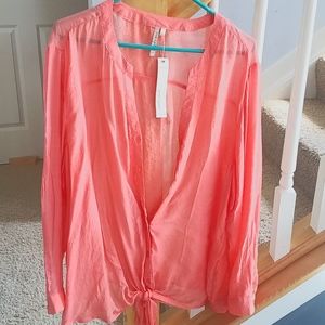 Grand & Greene Coral sheer shirt